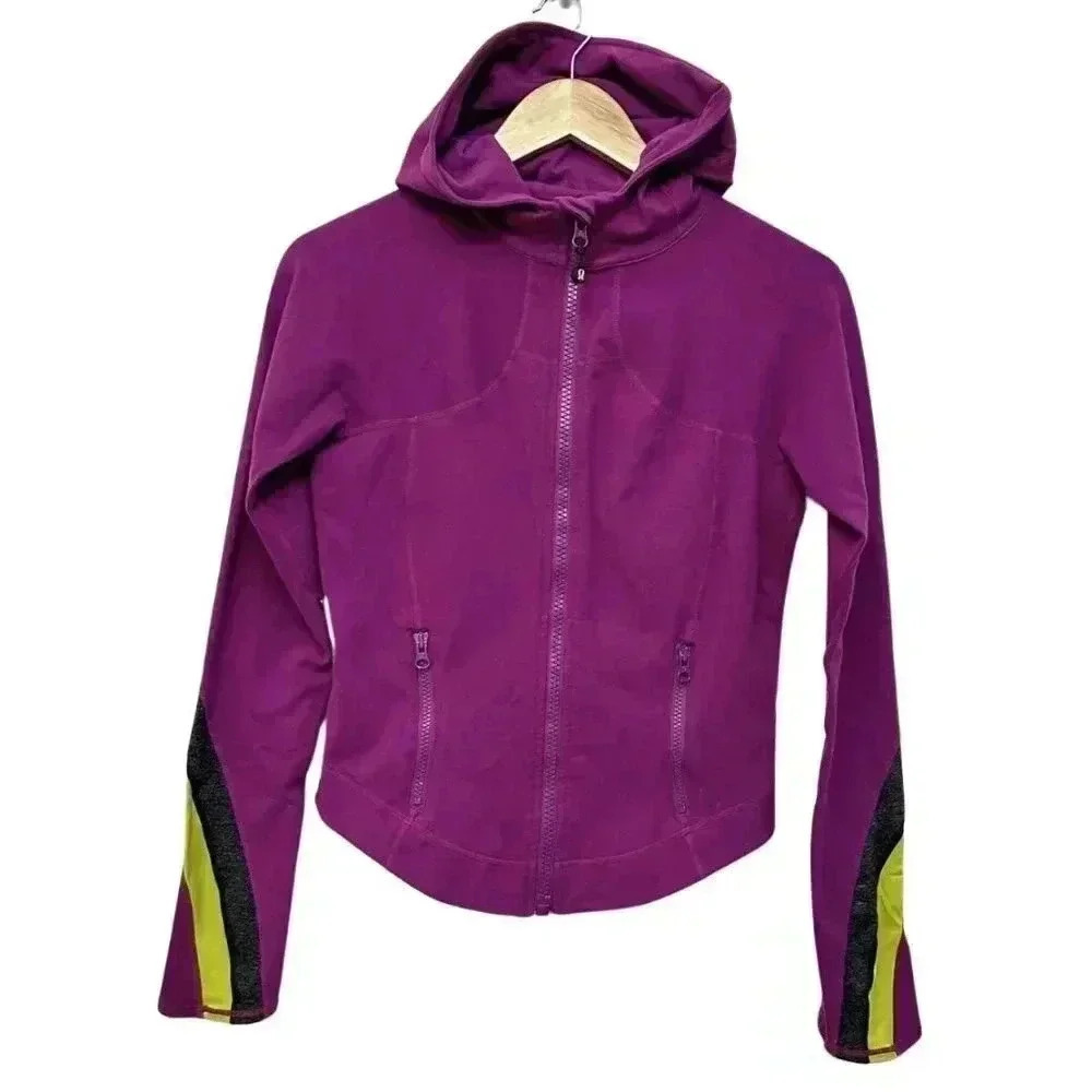 Lululemon Half Moon Full Zip Track Jacket Running Yoga Activewear Purple Women 8